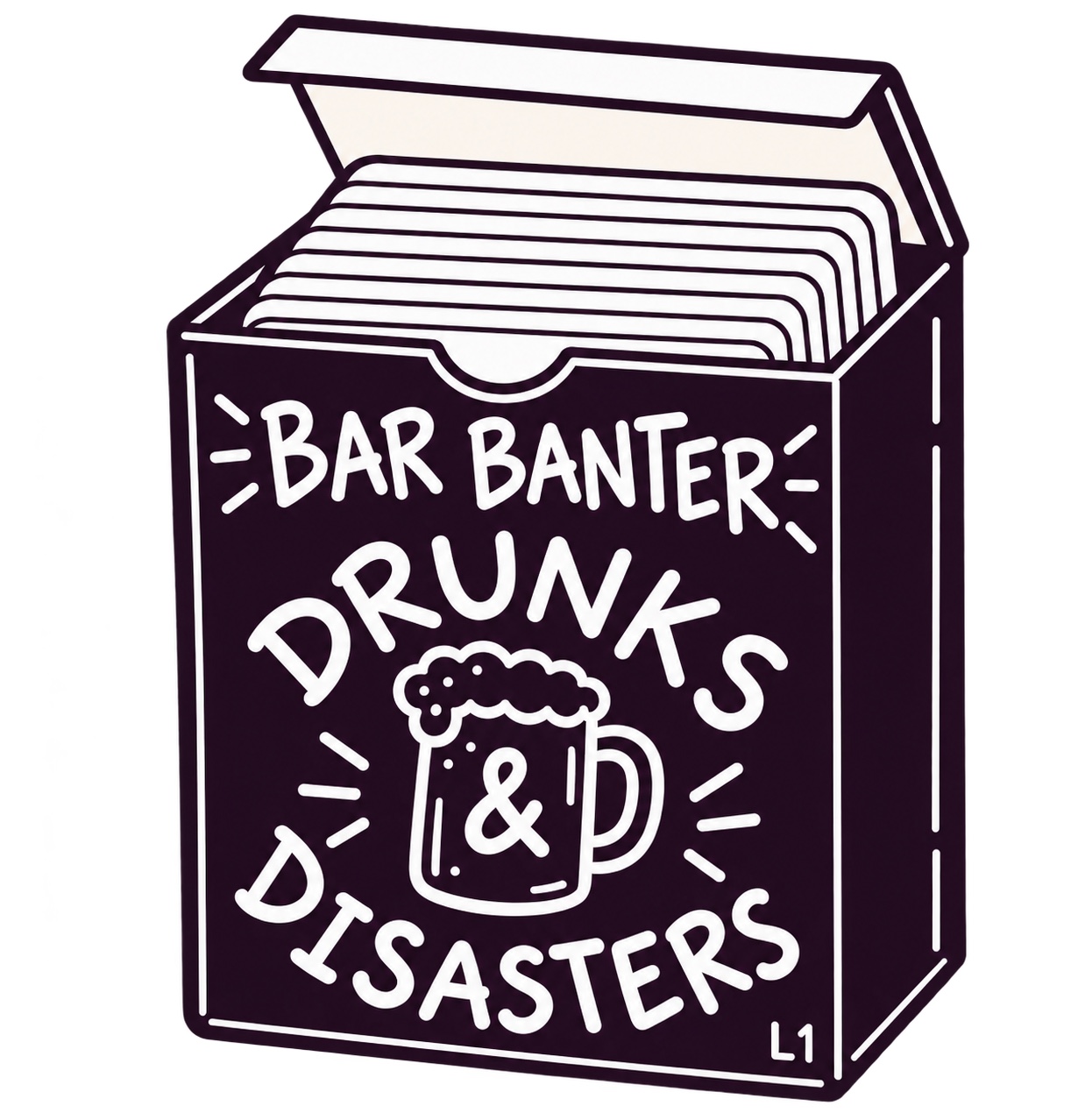 Bar Banter: Drunks & Disasters Level 1 card game box