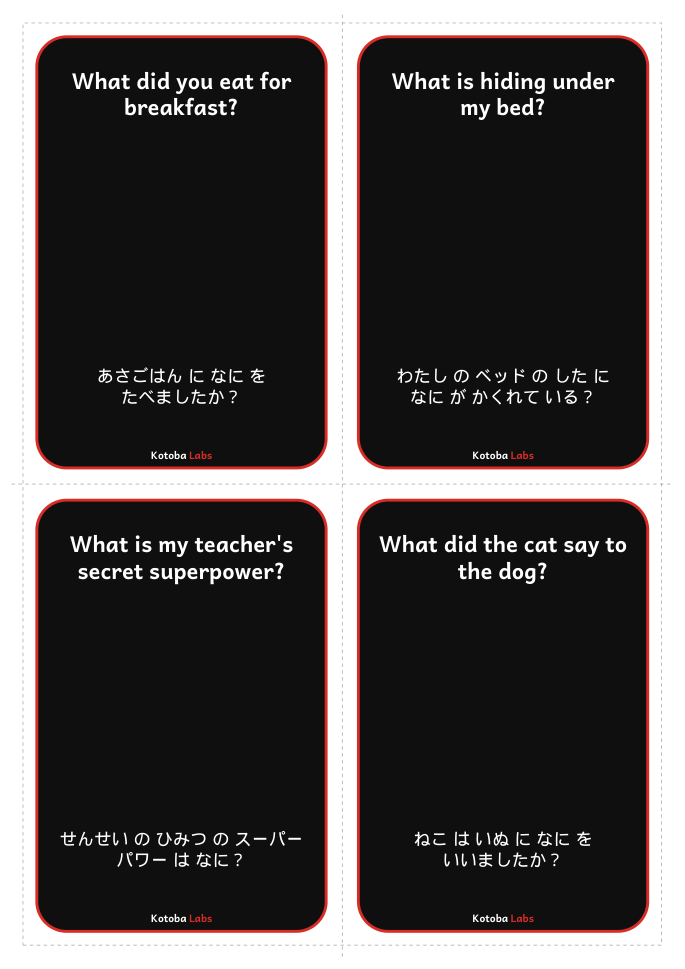 Printable prompt cards